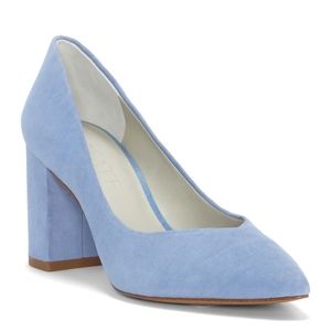 NWOT 1.State Saffy Block Heel Pump Blue Suede Sz 8